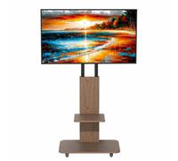 Mobile Tilting Floor Tv Stand With Wheels, Media Shelf