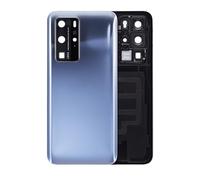 Mobile TM Compatible with Glass Back Cover with Camera Lens Compatible for Huawei P40 Pro (Silver Mirror)