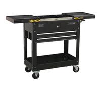 Mobile Tool & Parts Trolley - 770 x 370 x 830mm - Steel Construction - Black