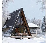 Mobile Triangular Tiny House Luxury Prefabricated A-Frame Triangle House Modular Prefab 2-Story Villa Resort Hotel for Off-Grid Adventures, Homestay Business, or Backyard Guest House Use