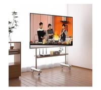 Mobile TV Cart Easel Rolling Stand with Wheels and Shelves for 32-75 Inch Flat and Curved Screens
