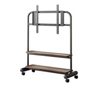 Mobile TV Cart Easel Rolling Stand with Wheels and Shelves for 32-75 Inch Flat and Curved Screens
