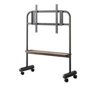 Mobile TV Cart Easel Rolling Stand with Wheels and Shelves for 32-75 Inch Flat and Curved Screens
