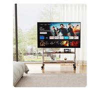 Mobile TV Cart Easel Rolling TV Stand, for 32-75 Inch LCD LED Flat Curved Screens, With Locking Wheels, 2-Tier Storage Shelf