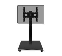 Mobile TV Cart for 32-55" Screens Adjustable 0-90° Tilt Rolling Stand VESA 400x400mm Supports 77lbs Perfect for Home or Office Use