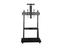Mobile TV Cart for 32-70 Inch Screens - Adjustable Height Rolling Stand for Live Streaming & Presentations Horizontal/Vertical Display Includes Top Tray for Easy Access.