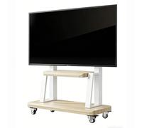 Mobile TV Cart for 32-90 Inch TVs, Rolling TV Stand with Wheels, Height Adjustable Floor TV Stand, Free Standing Rolling TV Mount for Living Room, Bedroom, Office(White,32-70inch)