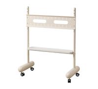 Mobile TV Cart for LED Flat and Curved Screen TVs, Height Adjustable Rolling Stand with Wheels, Media Storage Solution for Bedroom and Corner