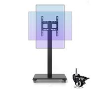 Mobile TV Cart On Wheels - Portable Floor TV Stand Holds, Conference Room Podium Universal TV Floor Stand, For 32-65 Inch LED Flat Screen, Horizontal And Vertical Screen