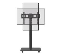 Mobile TV Cart Stand With Wheels - Horizontal and Vertical Sn Rotation Rolling TV Stand, for 32-75 Inch Portable Floor TV Stand, Holds Up To 220 Lbs, Max VESA 400 * 400mm