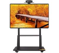 Mobile TV Cart with Locking Wheels Rolling TV Stand for 32-70 Inch LCD/LED/Plasma Screens Adjustable Height Sturdy & Portable Design for Home/Office Use