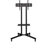 Mobile TV Cart with Rolling Stand Adjustable Home Display Trolley Non-Marking Castor Wheels Fits TVs up to 65 inches Perfect for Home & Office Use.