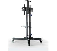 Mobile TV Cart with Rolling Stand Universal Bracket for Flat Screen TVs Adjustable Height Easy Mobility Perfect for Home Office and Events
