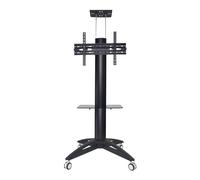 Mobile TV Cart With Wheels - Portable Floor TV Stand, for 32 To 70 Inch LCD/LED TVs, With Tray, Rolling TV Cart for Home Display With Adjustable Height,Black