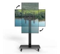 Mobile TV Cart with Wheels.Rolling TV Stand for 26 to 65 Inch Flat Panel Screens,Portrait to Landscape,Height Adjustable Portable TV Stand Holds Up to 100lbs,Max VESA 400x400mm (Black)