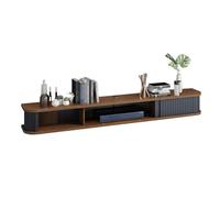 Mobile TV Sospeso con Ante Scorrevoli, Supporto TV A Parete con Foro Cavi, Adatto per Decoder e Lettore DVD, Marrone, 80x23.5x16 cm - Design Elegante e Funzionale