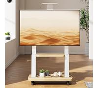 Mobile TV Stand for 32 100 Inch TVs Height Adjustable Rolling TV Cart with Wheels for Bedroom Small Dorm White (50 100 inches)