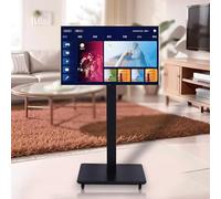 Mobile TV Stand on Wheels Adjustable Height Heavy Duty Cart for 32-65 Inch Flat Screen TVs Rolling TV Stand with Locking Casters for Easy Mobility