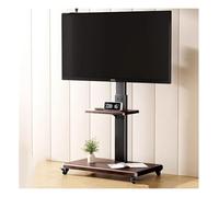 Mobile TV Stand on Wheels, Adjustable Height, Portable Rolling TV Cart with Power Outlet for 55-86 Inch Screens