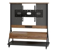 Mobile TV Stand on Wheels - Adjustable Rolling Cart with Drawers & AV Rack Tall Floor Mount for TVs Ideal for Living Room & Office Use
