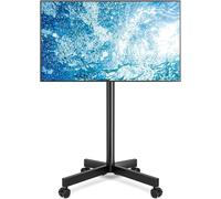 Mobile TV Stand on Wheels for 23-65inch LCD LED Flat/Curved Screen TVs, Height Adjustable Rolling TV Cart Portable Floor Stand Trolley up to 40kg, Max. VESA 400x400mm