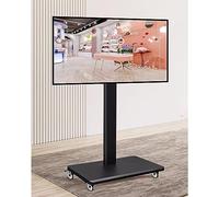 Mobile TV Stand on Wheels - for 32"-65" Flat LED TVs Holds Up to 220 lbs Adjustable Height Easy to Move Portable Floor Mount with Horizontal and Vertical Support.