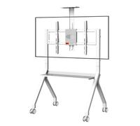 Mobile TV Stand on Wheels for 42-75" Screens Heavy Duty 120kg Capacity - Portable Rolling TV Cart for Office Classroom Conference Room Adjustable Height Modern Design