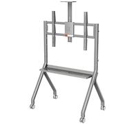 Mobile TV Stand on Wheels for Large Screens | Height Adjustable Rolling Stand with Lockable Casters | Holds 120kg - Interactive Whiteboard & Display Trolley