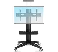 Mobile TV Stand on Wheels Heavy-Duty Rolling Display Cart for Office & Conference Room Adjustable Height TV Bracket with Locking Wheels Universal Fit for 32"-70" Screens