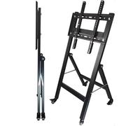 Mobile TV Stand on Wheels, Portable TV Cart for 26-55 Inch TV, Height Adjustable, Holds 110LBS, for Conference, Advertising, Live Streaming