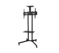 Mobile TV Stand Trolley with 2x Shelf Portable Wheels 55kg Bracket 32"-55" VESA