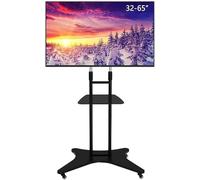 Mobile TV Stand, Universal Swivel TV Stand, Height-Adjustable TV Mounting Bracket with Tray TV Cart for Teaching Floor Stand