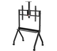 Mobile TV Stand with Adjustable Height and Lockable Wheels for Large Screens, Ideal for Interactive Displays and Secure Transport