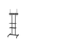 Mobile TV Stand with Adjustable Height, Rolling TV Cart with Dual Shelves for Audio-Visual Devices, Fits 23-70 Inch TVs, Perfect for Bedroom or Living Room.