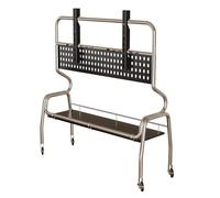 Mobile TV Stand with Lockable Wheels, Height Adjustable TV Cart with AV Shelf for Bedroom, Living Room, Office - Universal Floor TV Mount
