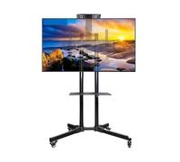 Mobile TV Stand with Rotating Bracket for Horizontal & Vertical Screens Fits 32-65 Inch TVs Adjustable Height Sturdy Floor Mount for Home & Office Use