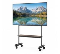Mobile TV Stand with Shelf, Rolling TV Cart on Wheels, Fits 32-75 Inch