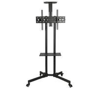 Mobile TV Stand with Wheels for 32-65 Inch LCD/LED TVs, Height-Adjustable Rolling Cart with Shelf