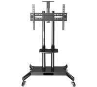 Mobile TV Stand with Wheels for 32-75 Inch LED/LCD Flat Screen TVs Height Adjustable Rolling AV Shelf Universal TV Bracket for Home & Office Use