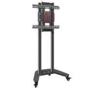 Mobile TV Stand with Wheels for 3260 Inch Flat Screen TVs Adjustable Height Rolling Cart Universal Floor Mount Durable & Stylish (Black)