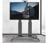 Mobile TV Stand with Wheels for 65-85 Inch TVs, Rolling TV, Portable TV Stand Holds Up to 55kg, Adjustable Height, Easy Move for Home & Office Use