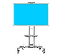 Mobile TV Stand with Wheels Swivel Universal Rolling Cart for 32"-65" Flat Screen TVs Freestanding TV Stand for Bedroom Conference Rooms Corner (White)