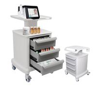 Mobile Ultrasound Trolley Cart - 3 Tier Utility Cart with 4 Wheels for Professional Beauty Storage, ABS Construction, Dental Clinic Tool Organizer, 110LBS Load Capacity
