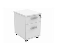 Mobile Under Desk Office Storage Unit 2 Drawers Arctic White