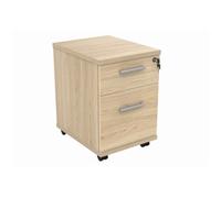 Mobile Under Desk Office Storage Unit 2 Drawers Canadian Oak