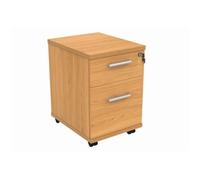 Mobile Under Desk Office Storage Unit 2 Drawers Norwegian Beech