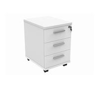 Mobile Under Desk Office Storage Unit 3 Drawers Arctic White