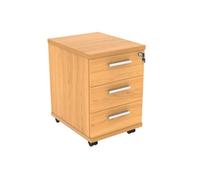 Mobile Under Desk Office Storage Unit 3 Drawers Norwegian Beech