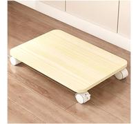 Mobile Under Desk Printer Stand with Locking Wheels Space-Saving Wood Cart for Home Office Easy Assembly Compact Printer Table for Scanner & Fax Machine (Beige 45x30cm/18x12in)