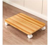 Mobile Under Desk Printer Stand with Locking Wheels Space-Saving Wood Printer Cart for Home Office Easy Assembly Fits Scanner and Fax - Natural Finish (16x14in)